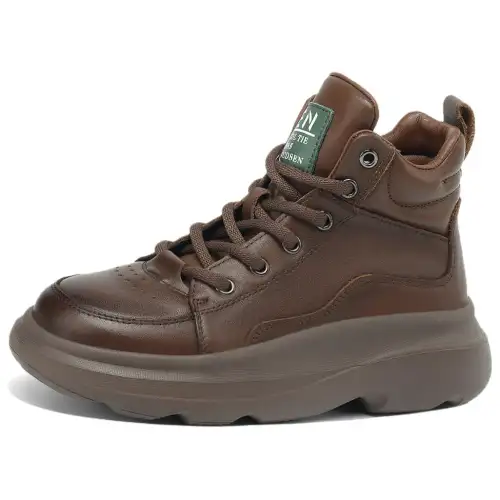 D FUSE SCANDINAVIA Cow Leather Short Combat Boots 5cm Women's