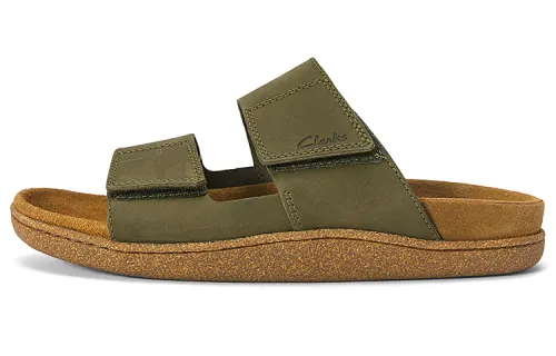 Clarks Slide Slippers Men's Dark Olive Green
