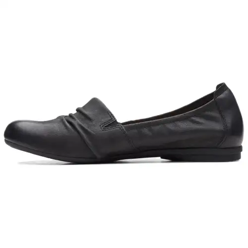 Clarks Rena Way Leather Casual Shoes 1.5cm Women's Black