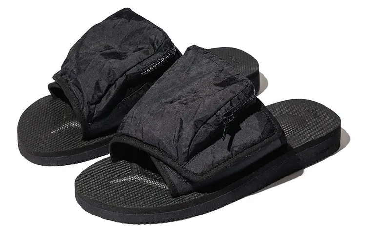 Unused x Suicoke Open Toe Rubber Sole Slip Resistant Slide Slippers Women's Black