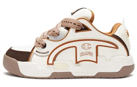 Champion Puffy Shoes, Tear And Play Low top Skateboard Shoes Women's White Umber