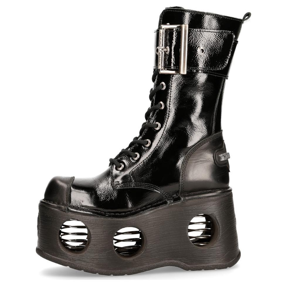 NEW ROCK Crew Combat Boots Unisex Black