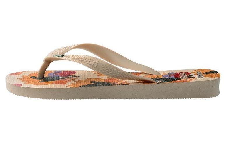 Farm Rio x Havaianas Slip Resistant Abrasion Resistant Flip Flops Women's Beige Orange