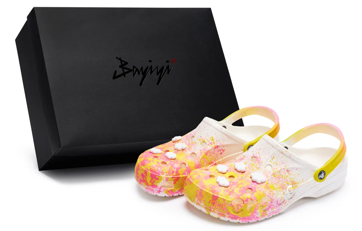 Crocs Classic Clog 811 Manufacturing, Peach Mango, Special Shoe Box Clogs Unisex White Pink Yellow