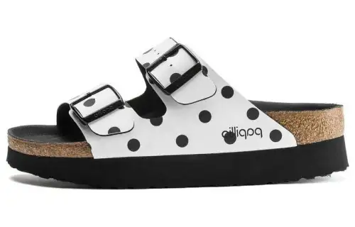 Birkenstock Synthetic Leather Slide Slippers Women's White Black