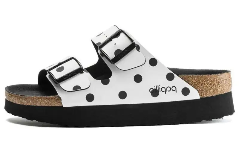 Birkenstock Synthetic Leather Slide Slippers Women's White Black
