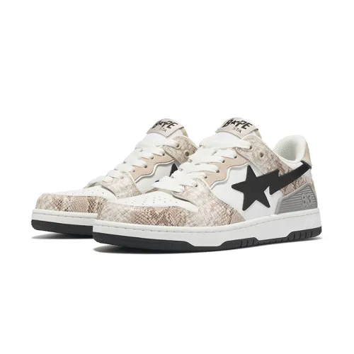 BAPE A BATHING APE Sk8 Sta #1 Black Snakeskin