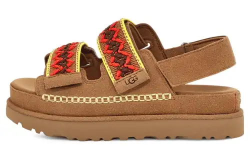 UGG Goldenstar Heritage Braid Fabric Fashion Sandal Women's Chestnut