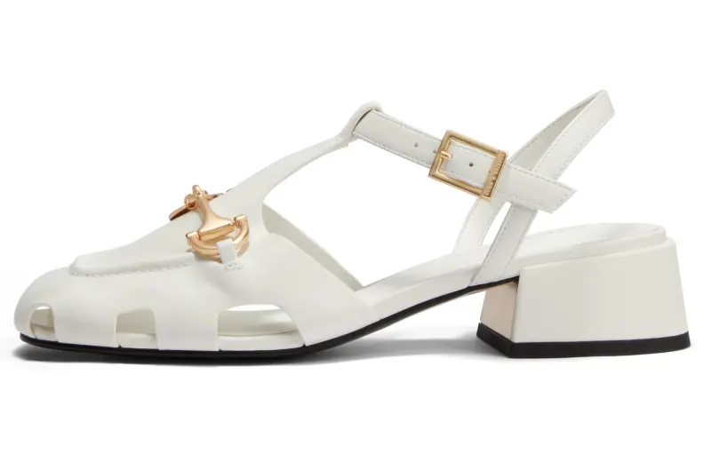 CHARLES&KEITH Pu Block Heel High Heels 3.9cm Women's