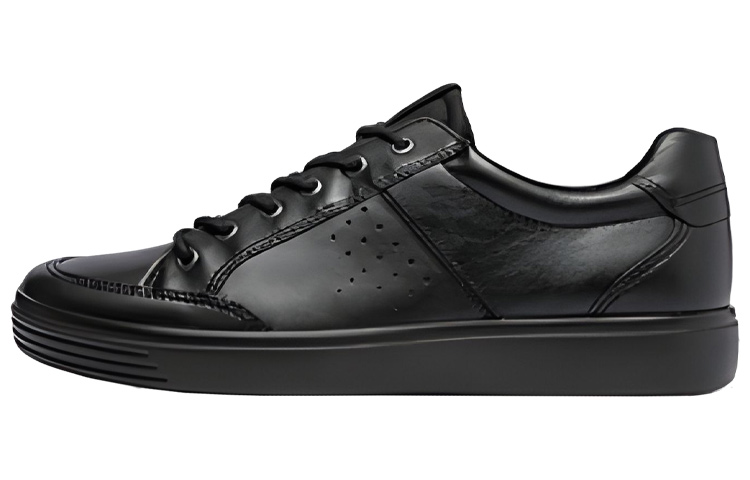Ecco Fluttershy Cool Classic Collection Leather Low top Skateboard Shoes Men's Black