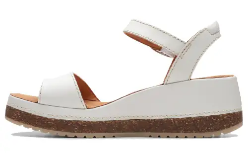 Clarks KASSANDA LILY Leather One Strap Sandals Women's White