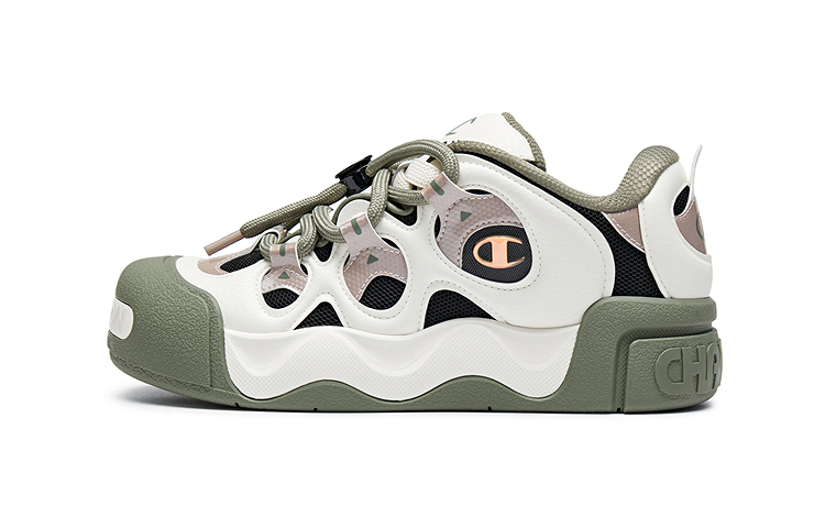 Champion Puffy Donut Low top Skateboard Shoes Men's Milk White/Velvet Brown