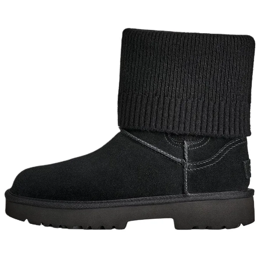 UGG Classic Novelty Cow Split Leather Short Chelsea Boots Women's Black