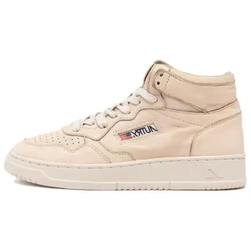 AUTRY Leather High top Skateboard Shoes Women's Beige