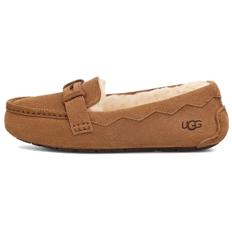 UGG Cow Split Leather Casual Shoes Women's Chestnut