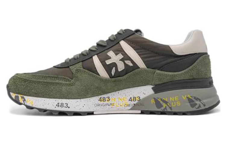 PREMIATA Lander Textile, Leather Fashion Low top Casual Shoes Men's Green
