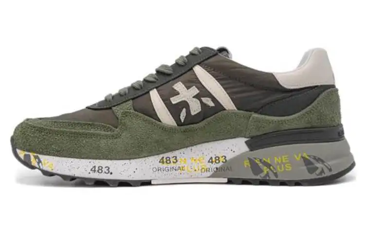 PREMIATA Lander Textile, Leather Fashion Low top Casual Shoes Men's Green