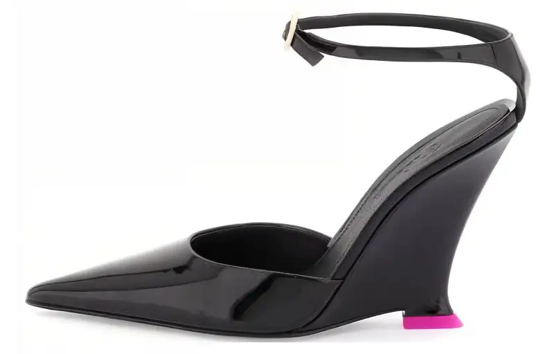 3JUIN 110mm Patent Wedge heel Pumps