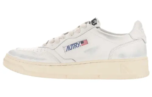 AUTRY Super Vintage Calfskin Low top Skateboard Shoes Men's White