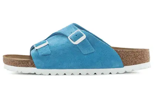 Birkenstock Suede Slide Slippers Unisex Sky Blue Narrow
