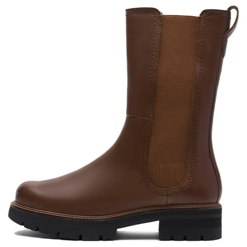 Clarks Cow Leather Crew Chelsea Boots Women's Brown
