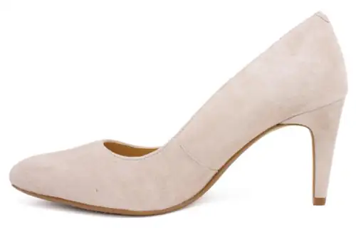 Clarks Sheepskin Slim Heel High Heels 5CM Women's Beige Pink