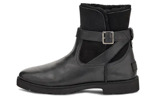 UGG Romely Leather Short Chelsea Boots Women's Black