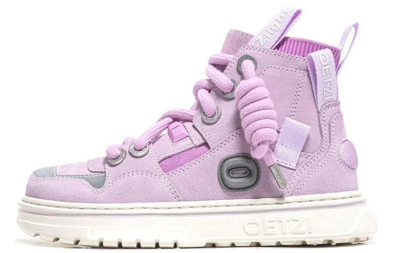 OETZI Cow Suede Mid top Skateboard Shoes Women's Purple