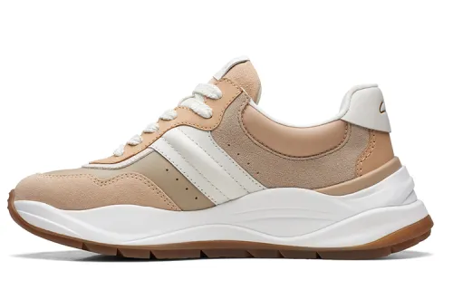 Clarks Cow Leather Low top Casual Shoes Women's Flesh Pink