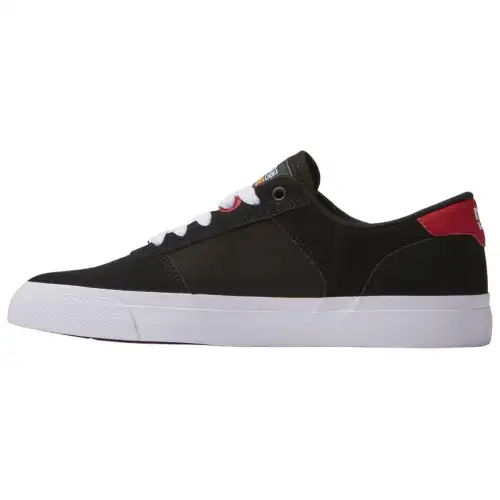 DC Shoes Leather Low top Skateboard Shoes Men's Black Red