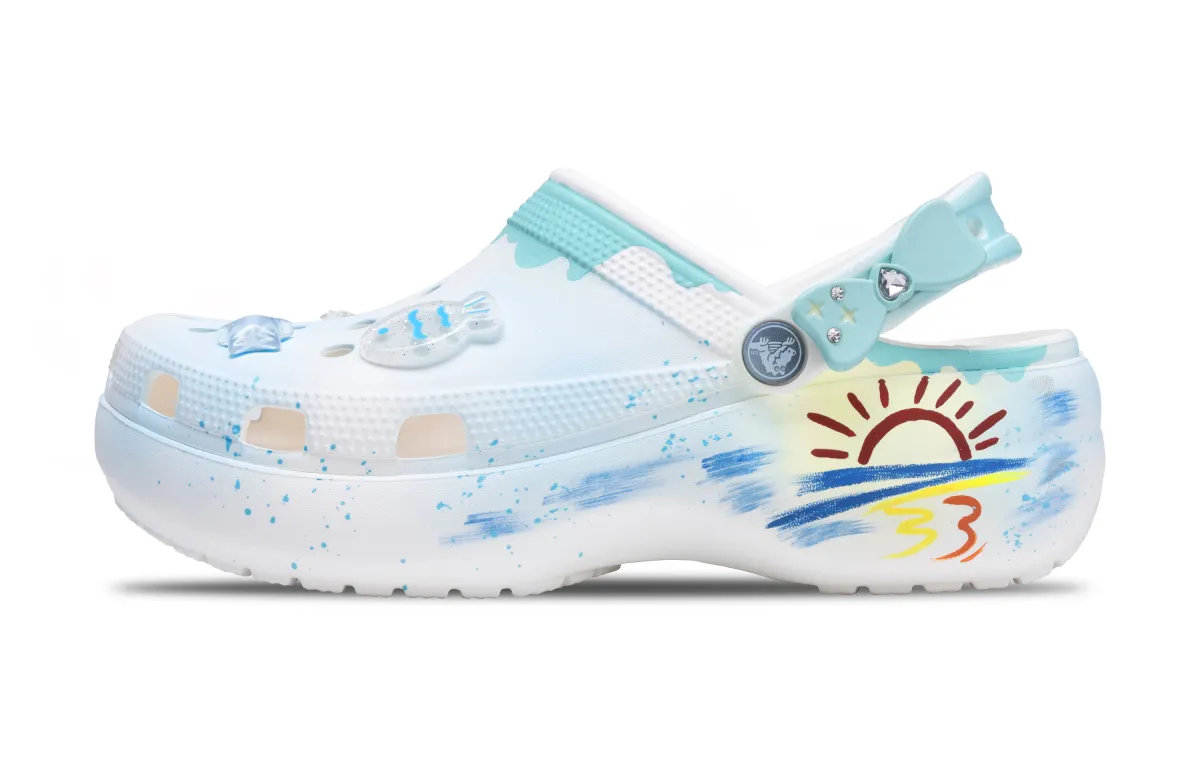 Crocs Classic Platform Clog Blue Sea EVA Clogs Women's Blue