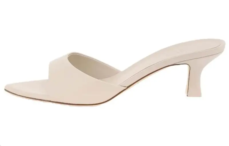 3JUIN Leather Slide Slippers Women's Beige