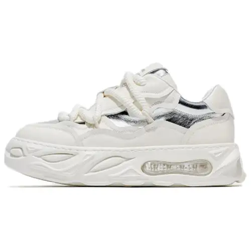 JANE HARLOW Synthetic Leather Low top Chunky Sneakers Men's White Silver