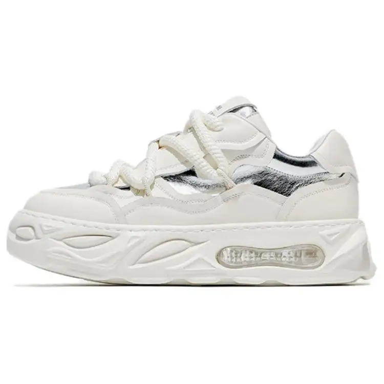 JANE HARLOW Synthetic Leather Low top Chunky Sneakers Men's White Silver