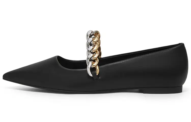 CHARLES&KEITH Pu Flat Shoes Women's Black