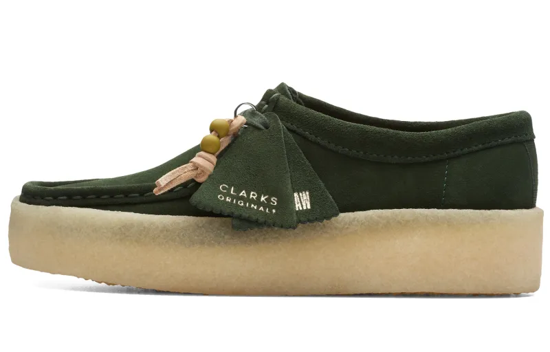 Clarks Originals Cow Split Leather Low top Skateboard Shoes Women's Green