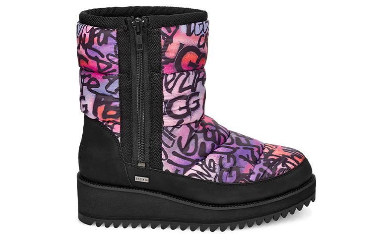 Женские ботинки UGG Ridge Graffiti Pop (фиолетово-черные) — фото 2