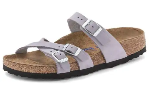 Birkenstock Suede Slide Slippers Women's Dusty Purple Regular
