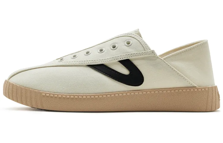 TRETORN Nylite Slip On Slip on Low top Skateboard Shoes Unisex Beige Black
