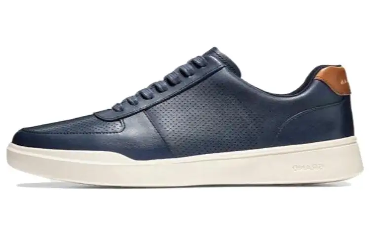 COLE HAAN Top Grain Cow Leather Low top Skateboard Shoes Men's Blue