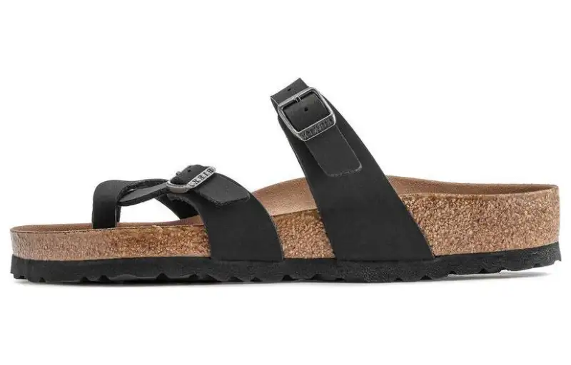 Birkenstock Mayari Vegan Birko Flor Birkibuc Narrow Fit Sandals 'Black'