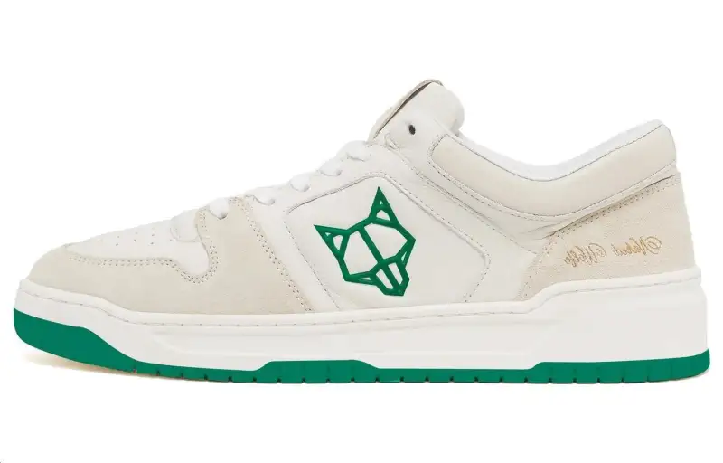Naked Wolfe CM 01 Leather Low top Skateboard Shoes Men's White Green