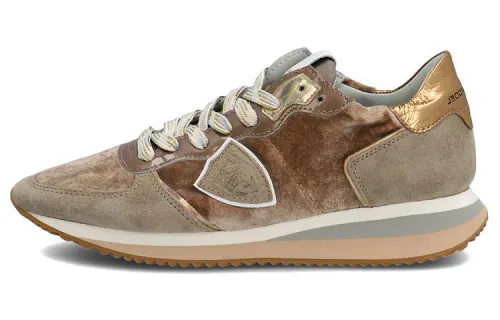 PHILIPPE MODEL Leather Lace Up Cushioning Low top Sports Casual Shoes Women's Light Umber