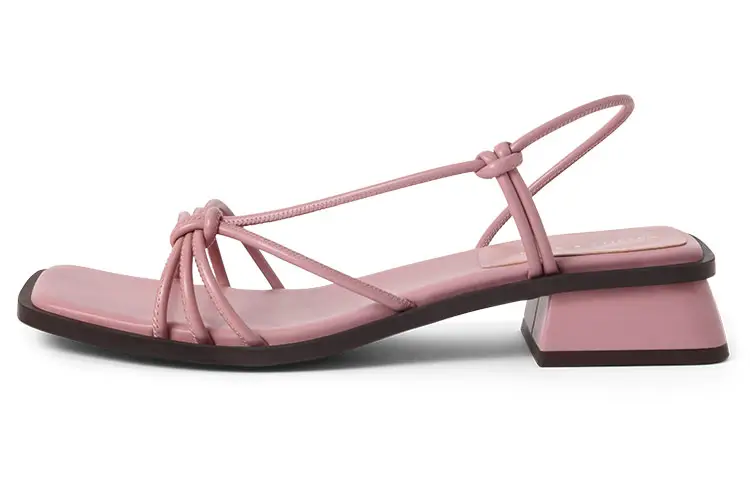 CHARLES&KEITH Pu One Strap Sandals 3cm Women's Pink