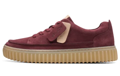 Clarks Cow Split Leather Low top Skateboard Shoes Men's Red