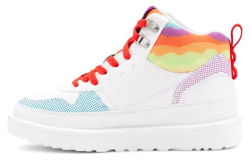 UGG Ankle Boots Women's High Top Rainbow Stripes/White