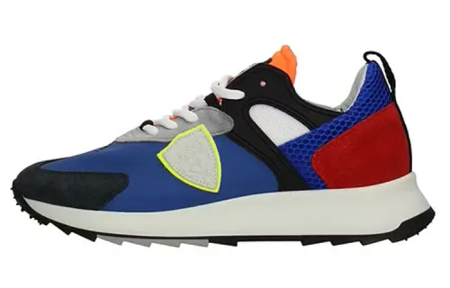 PHILIPPE MODEL Textile, Leather Low top Casual Shoes Men's Blue