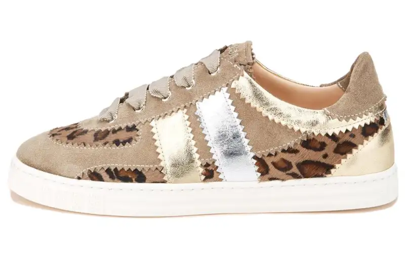 AGL Calfskin Low top Skateboard Shoes Women's Light Brown