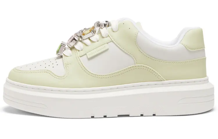 CHARLES&KEITH Skateboard Shoes Women's Low Top Pink/Mint Green Mint Green/White