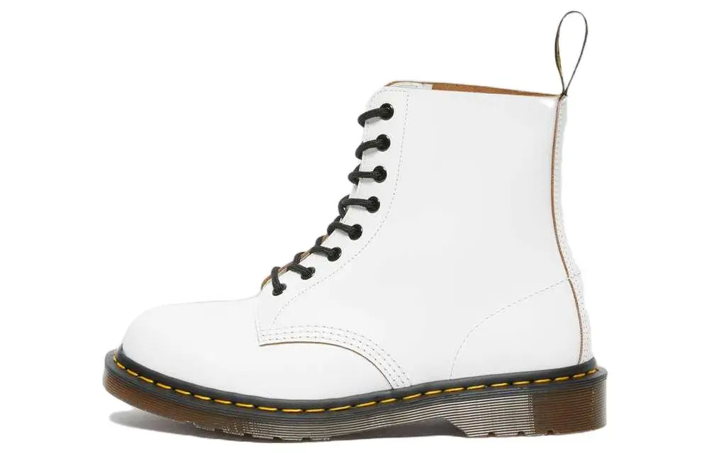 1460 Dr.Martens Vintage Made in England Lace Up Boot 'White Quilon'